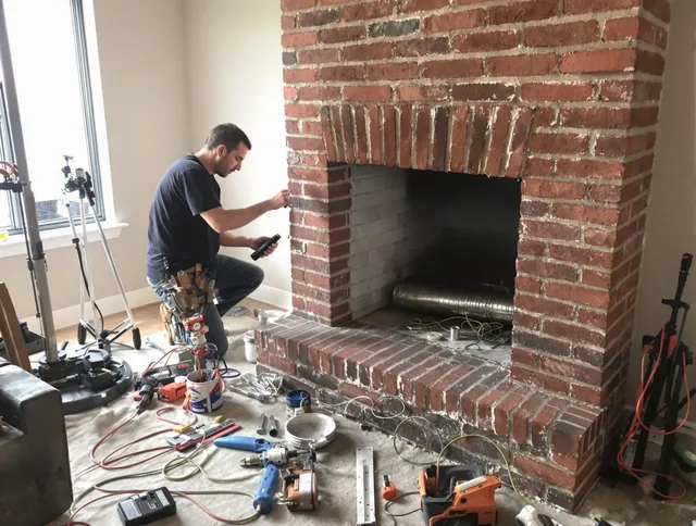 Placentia Chimney Sweep specialist finalizing chimney liner service in Placentia, CA