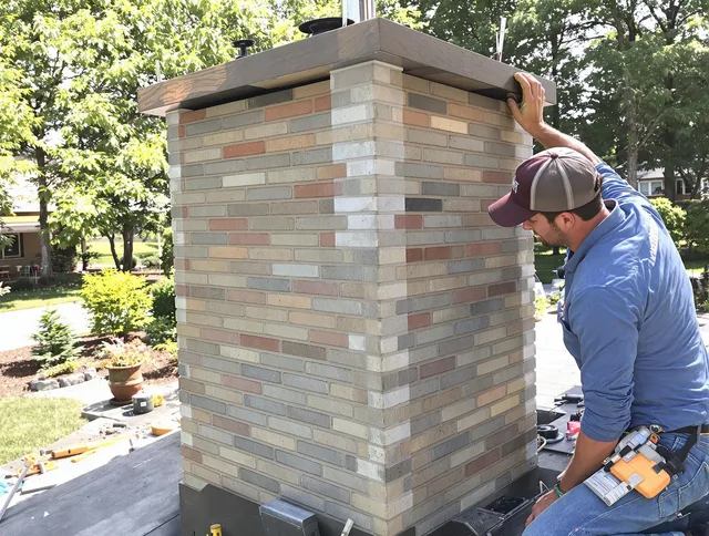 Placentia Chimney Sweep completing a modern chimney remodel in Placentia, CA