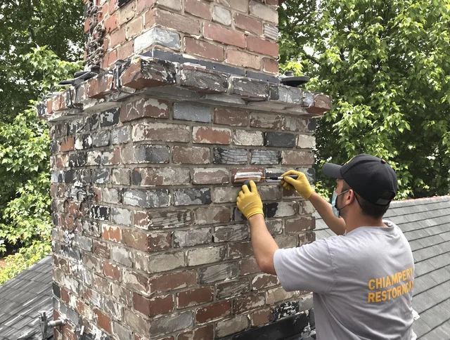 In-progress chimney restoration by Placentia Chimney Sweep in Placentia, CA