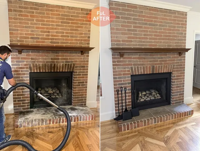 Placentia Chimney Sweep carefully sanitizing a fireplace in Placentia, CA
