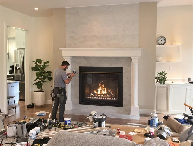 Newly installed fireplace by Placentia Chimney Sweep in Placentia, CA